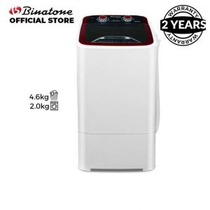 Binatone 4.6Kg Single Tub-In-Tub Washing Machine - Black discountshub