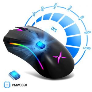 Delux M625 PMW3360 Sensor Gaming Mouse 12000DPI 7 Programmable Buttons RGB Backlight Wired Mice with Fire Key For FPS Gamer discountshub