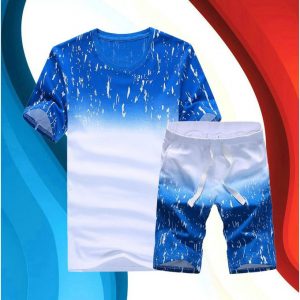 2Piece Set Men's Short Sleeve T-Shirt & Shorts Set - Blue 0 out of 5 discountshub