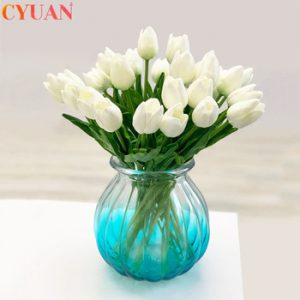 10pcs Artificial Flowers Garden Tulips Real Touch Flowers Tulp Bouquet Mariage For Home Party Wedding Decorations Fake Flower discountshub