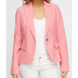 Lapel Front Pink Blazer - 0075 discountshub