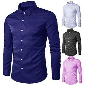 Fashion By LV Men’s 4 In 1 Office Plain Shirts discountshub
