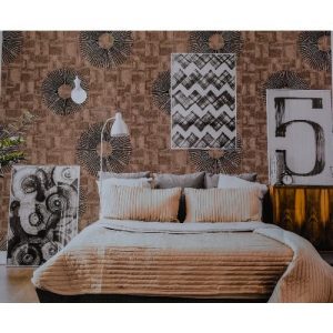 Black Rings In Brown Modern Wallpaper discountshub