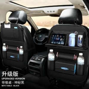 Leather Car Seat Organizer - 1 Piece - Black discountshub