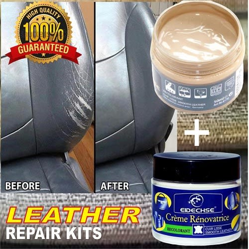 Miracle Leather Repair Kit - Filler & Re-colouring Paint - Black discountshub