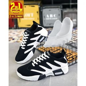 2-In-1 Elegant Casual Athletic Sneakers & Ankle Socks Set discountshub