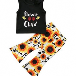 2pcs Flower Printing Girls Clothing Set Top + Long Pants For 1Y-7Y discountshub