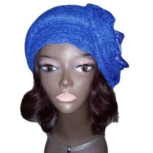 Ready To Wear Velvet Zara Inspired Auto Turban -Electric Blue discountshub