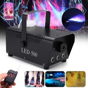 500W RGB LED Smoke Fog Machine Stage Light DJ Disco Party Club Fogger Lamp Remot Plug In UK discountshub