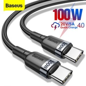 Baseus 100W USB C To USB Type C Cable USBC PD Fast Charger Cord USB-C Type-c Cable For Xiaomi mi 10 Pro Samsung S20 Macbook iPad discountshub