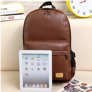 Casual Men PU Leather Backpack Laptop Outdoor School Bookbag discountshub