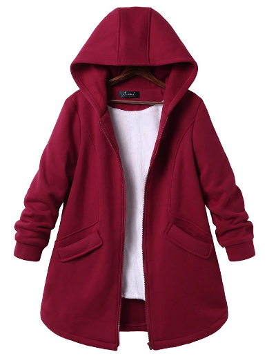 Casual Pure Color Hooded Pockets Coats for Women discountshub