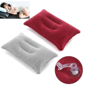 Convenient Ultralight Inflatable PVC Nylon Inflat Pillow Sleep Cushion Travel Bedroom Hiking Beach Car Plane Head Rest Support discountshub