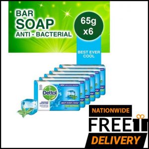 Dettol Best Ever Cool Anti-Bacterial Soap - 65g (Pack Of 6) discountshub