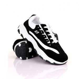 D'liats Casual Athletic Lace Up Sneakers In Black And White discountshub