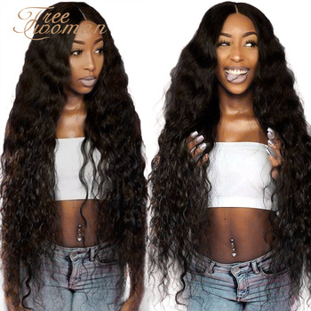FREEWOMAN 42inch Synthetic Lace front Wigs Long Curly Ombre Wigs For Black  Women Kanekalon Cosplay Wigs Fake Hair Black Brown - Discountshub