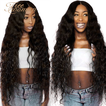 FREEWOMAN 42inch Synthetic Lace front Wigs Long Curly Ombre Wigs For Black Women Kanekalon Cosplay Wigs Fake Hair Black Brown - Discountshub FREEWOMAN 42inch Synthetic Lace front Wigs Long Curly Ombre Wigs For Black Women Kanekalon Cosplay Wigs Fake Hair Black Brown - Discountshub