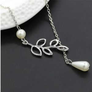 Fashion Chain Necklace Leaf Pearls Drop Tassel Pendant Clavicalis Necklace Sweet Jewelry for Women discountshub