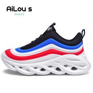 Fashion Men Casual Athletic Outdoor Sneakers-Red discountshub