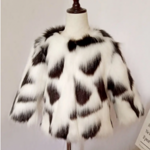 Faux Fur Girls Winter Coats Long Sleeve Printed Jackets For 2Y-13Y discountshub