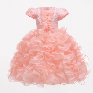 Flower Girls Dresses Kids Patchwork Pleated Princess Dress For 3-11Y discountshub