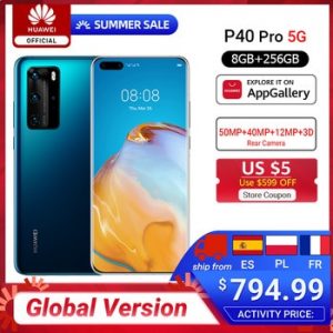 Global Version Huawei P40 Pro 5G 8GB 256GB Kirin 990 Smartphone 50MP Quad Cameras 6.58'' 90Hz Screen 40W SuperCharge discountshub