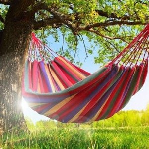 Camping Hammock Canvas Swing Bed Outdoor Backpacking Travel Survival Hunting Sleeping Bed Terrace Porch Hanging Chair 260*150cm discountshub