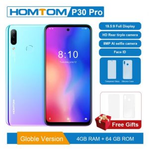 Homtom Global Version P30 Pro Android 9.0 4G Mobile Phone MT6763 Octa Core 4GB 64GB 4000mAh 6.41 Inch Face ID Smartphone - Blue discountshub