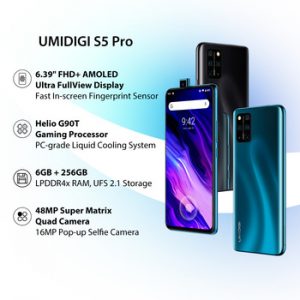 In Stock UMIDIGI S5 Pro Helio G90T Gaming Processor 6GB 256GB Smartphone FHD+ AMOLED In-screen Fingerprint Pop-up Selfie Camera discountshub