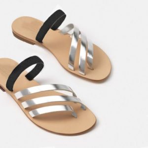 JGeTters The Capriana Silver And Black Ladies Sandals Slippers discountshub