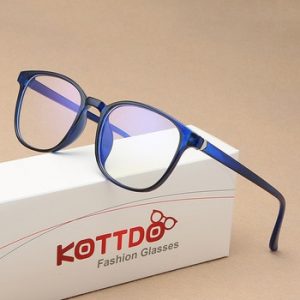 KOTTDO Retro Mens Glasses Frame Fashion Computer Eyeglasses Frame Women Anti-blue Light Transparent Clear Pink Plastic Frame discountshub