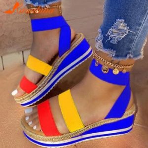 Karinluna 2020 Big Size 43 Platform straw wedges comfortable heels Summer Sandals Shoes Women discountshub