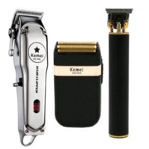 Kemei All Metal Professional Electric Hair Clipper Rechargeable Hair Trimmer Haircut Shaving Machine Kit KM-1996 KM-1971 KM-2024 discountshub