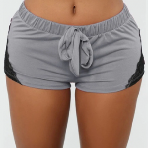 Lace Patchwork Drawstring Yoga Shorts for Women discountshub