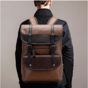 Men Large Capacity PU Leather Backpack Casual Vintage Shoulder Bag discountshub