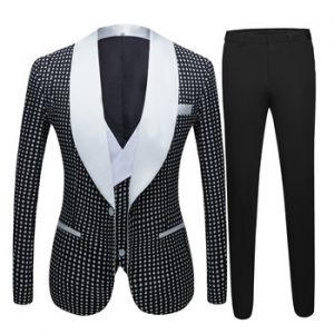 Men Vintage Three piece suit Hot spring men's latest custom design suit groom wedding suit Night Club Singers Prom Party discountshub