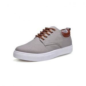 Men's Breathable Lace-up Canvas - Grey (Big Size 39 - 47) discountshub