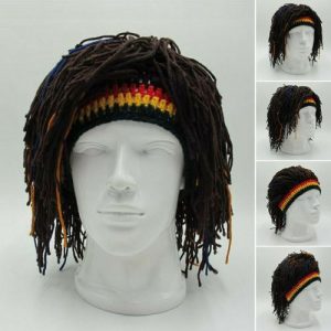 New Arrival Rasta Wig Cap Beanie Hat Jamaica Rasta Handmade Cap Reggae Dreadlocks Africa Roots Wig Bob Marley(1) LJ discountshub