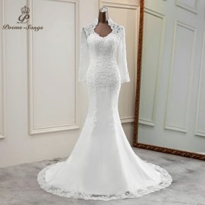 New Elegant long sleeve wedding dress 2020 mermaid marriage dress robe de mariee vestido de noiva sereia wedding gowns discountshub