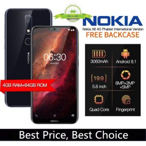 Nokia 6.1 Plus (Nokia X6) 5.8" (4GB RAM, 64GB ROM) Android 8.1,(16MP+5MP) + 16MP, 3060mAh, Hybrid Dual SIM 4G Smartphone-Blue discountshub