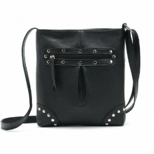 Vintage Casual Rivet Leather Crossbody Bag Messenger Bag discountshub