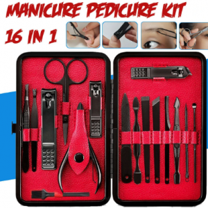 16Pcs/ Set Professional Manicure Tools Stainless Steel Nail Scissors Pedicure Nail Clipper Tool Set discountshub