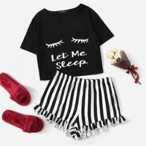 QWEEK Woman Pajamas Summer Pijama Mujer Kawaii Pajamas Cute Cow Printe Lounge Wear Sleepwear Set Suit for Home Women 2020 discountshub