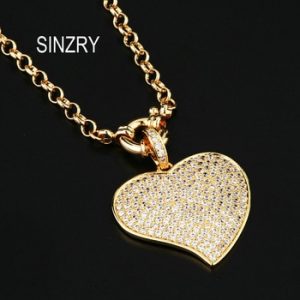 SINZRY new cubic zirconia goegous heart shape vintage pendant necklaces unique lady jewelry accessory discountshub