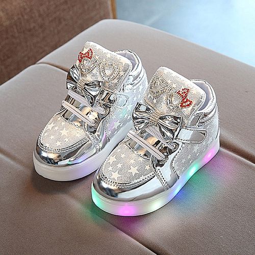 Star Luminous Toddler Sneakers - Silver discountshub