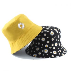 Summer Daisies Bucket Hat Women Fashion Cotton Beach Sun Hats Reversible Bob chapeau Femme Floral Panama Hat Fisherman Hat discountshub