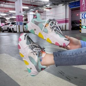 Ulzzang Fashion Sneakers Woman Yellow Chunky Casual Shoes Platform Designers Female Mesh Women Vulcanized Shoes 2020 Trainers discountshub