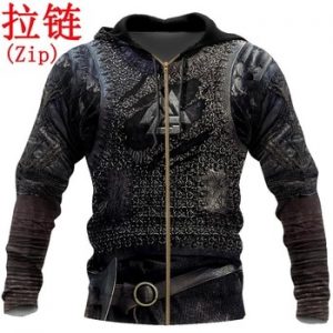 Viking Armor Tattoo 3D Printed Men hoodies Harajuku Fashion Sweatshirt Cosplay costume Unisex Casual jacket Zip Hoodie WJ003 discountshub