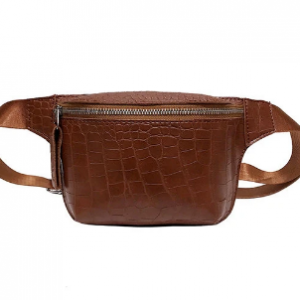 Women Crocodile Pattern Waist Bag Solid PU Leather Chest Bag discountshub