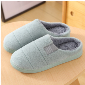 Women House Solid Color Fur Flats Home Slippers discountshub